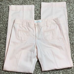 Loft Linen Pants pink size 0 boot cut jeans hippie